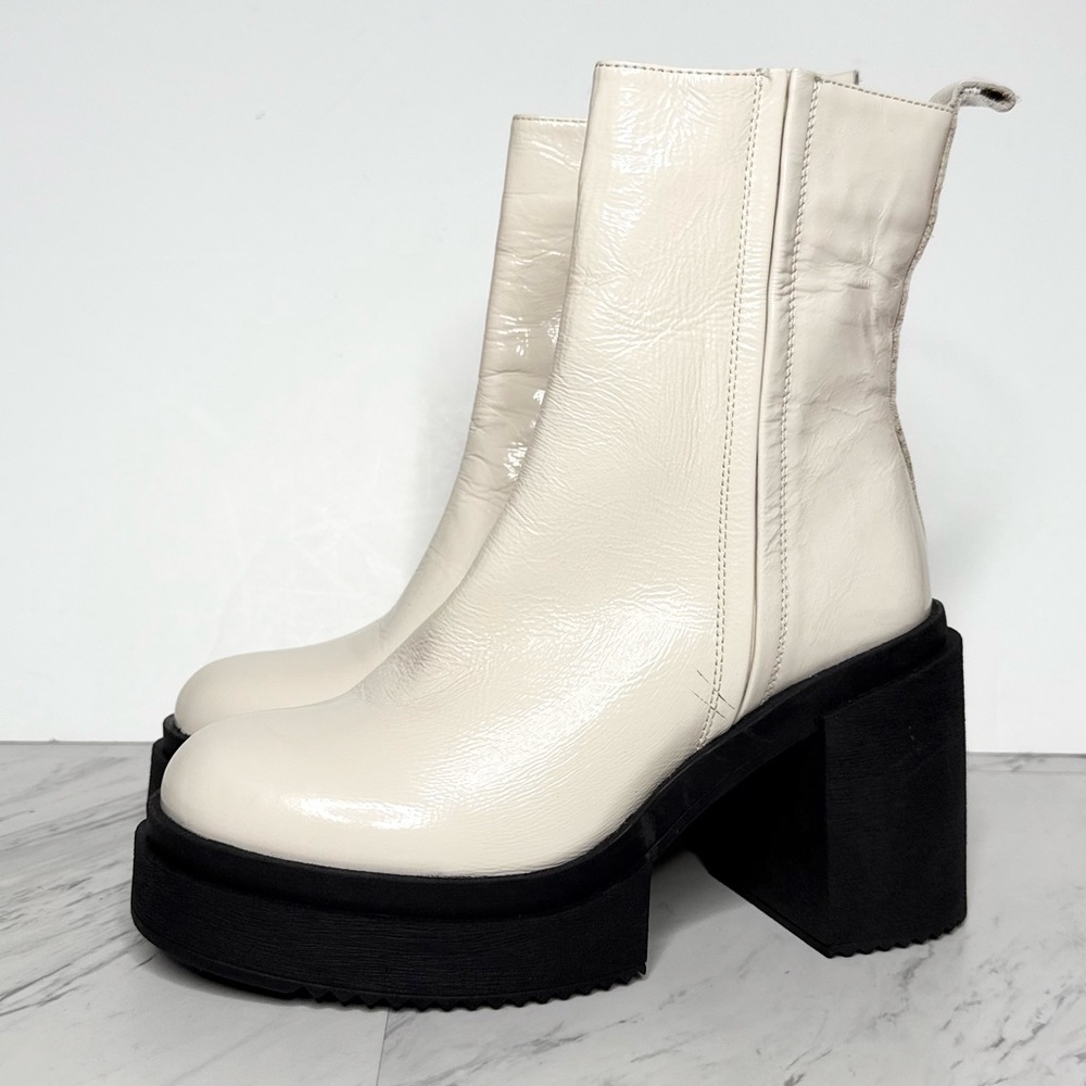 Steve Madden Sawyer Platform Heeled Leather Boot 9M